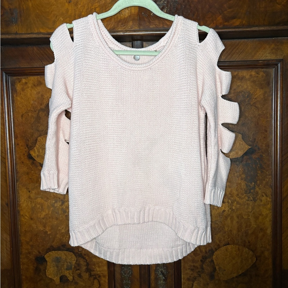 Margaret O’Leary- Pink Cold Shoulder Sweater. Size M